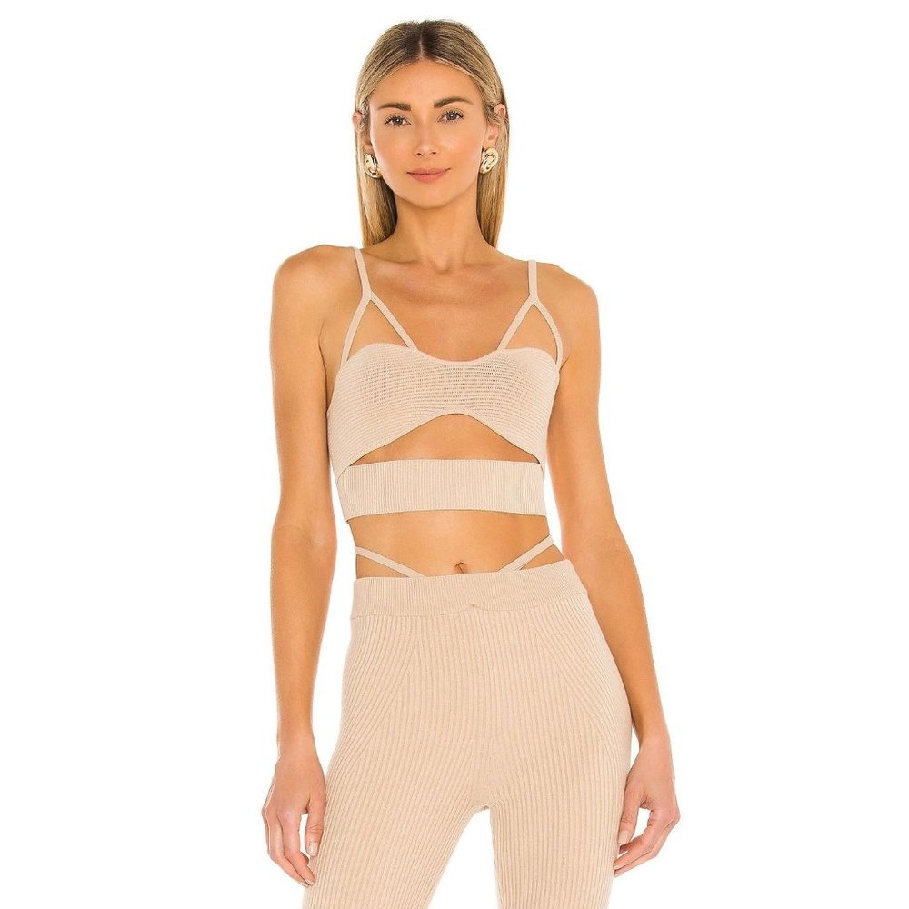 NBD Cindy Knit Crop Top in Nude XX-Small New
